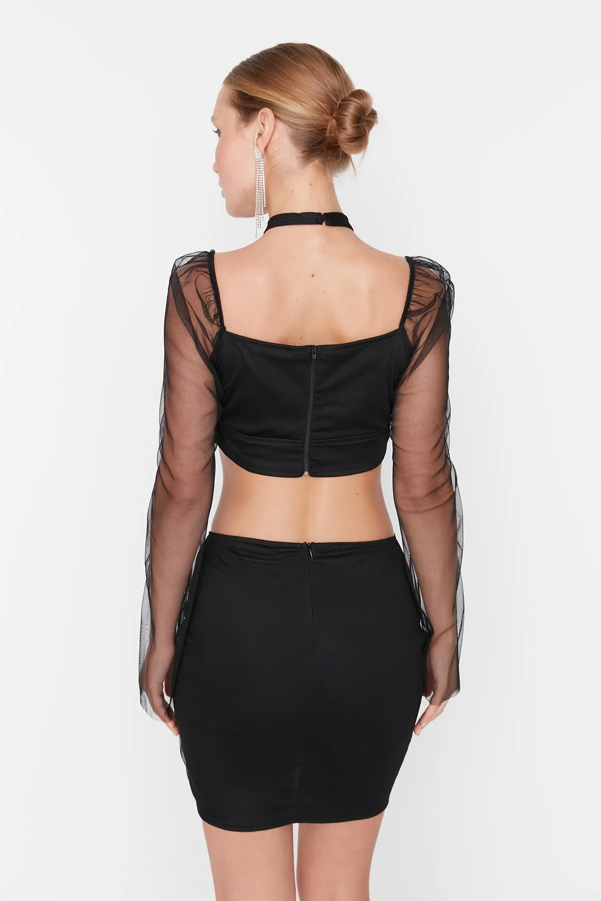 Trendyol Collection  Schwarze Paspelierung, detailliertes Set unten oben TPRAW23EL00193