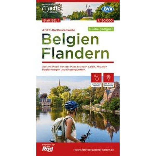 ADFC-RADTOURENKARTE BEL 1 BELGIEN FLANDERN,1:150.000 - Fahrradkarte