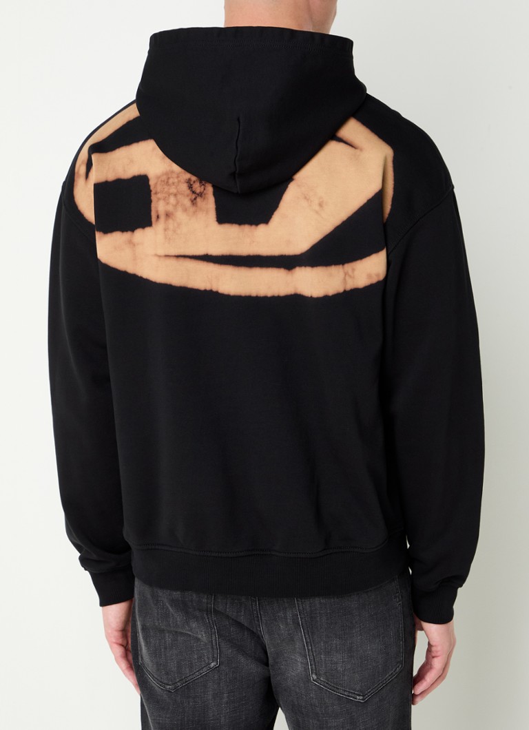 Felpa con cappuccio Diesel S-Boxt-Hood-Bleach con stampa sul retro