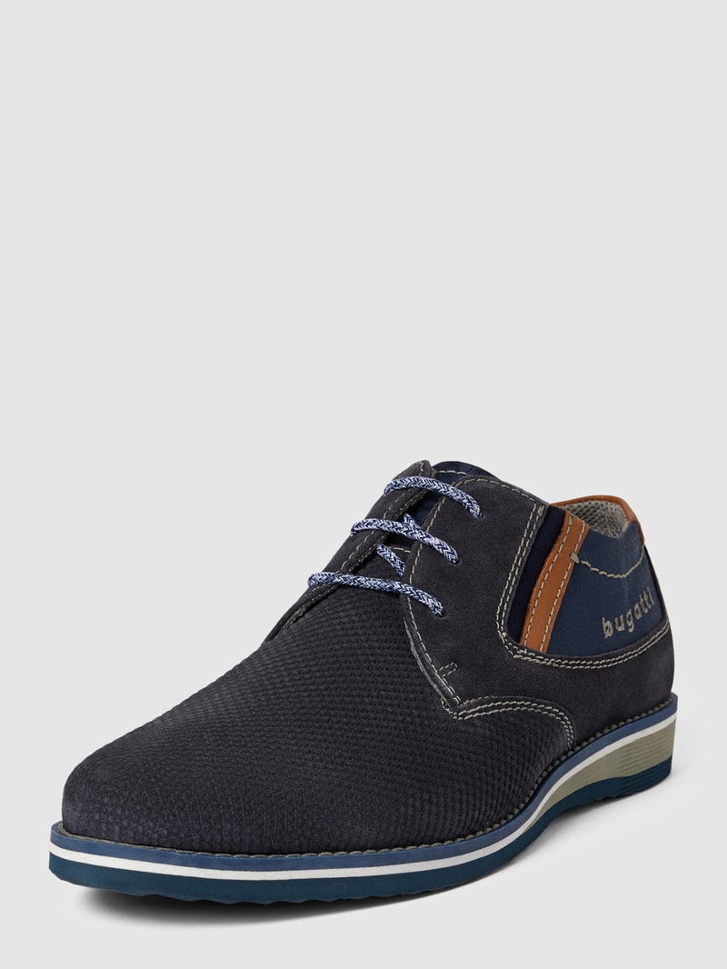 Halbschuhe mit Label-Details Modell 'Ciro' in dunkelblau