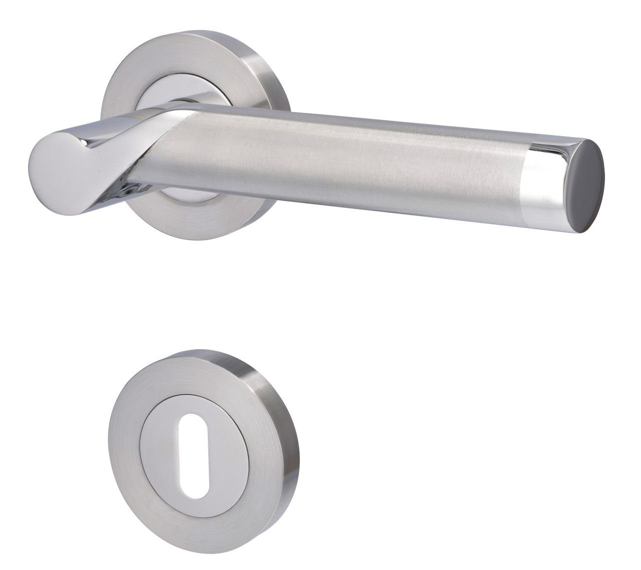 Alpertec Zimmertür Alpertec BB-Rosettengarnitur Solid 1 Edelstahl