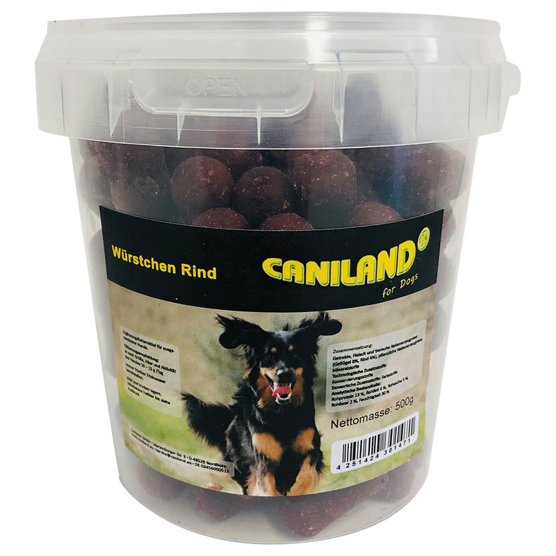 Caniland Würstchen Rind mit Raucharoma