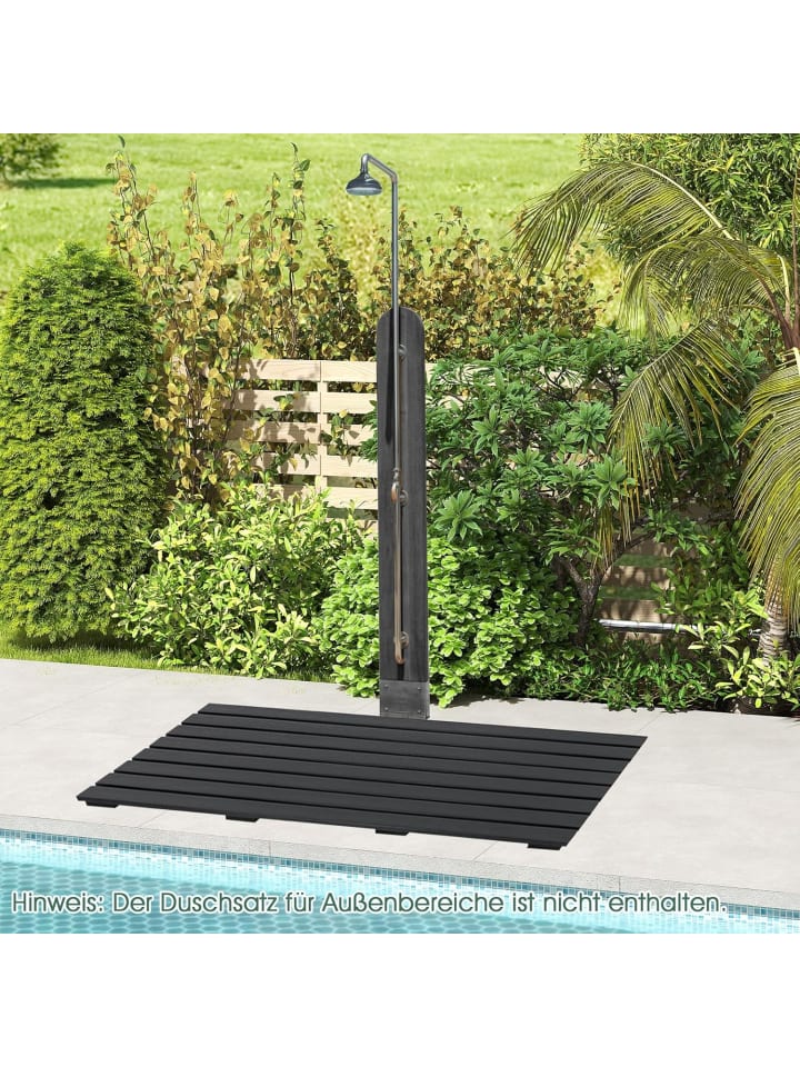 COSTWAY Bodenelement für Solardusche 100x60cm in Schwarz günstig kaufen onesize