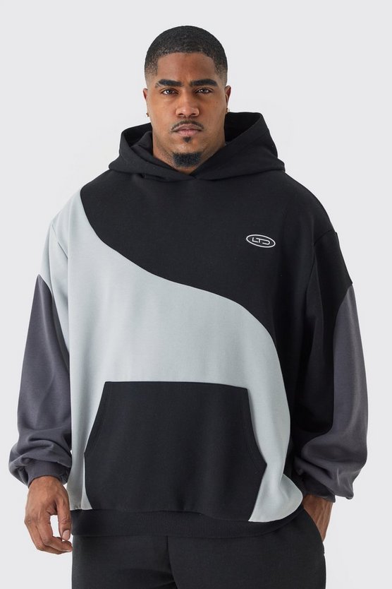 Plus Oversize Colorblock Hoodie