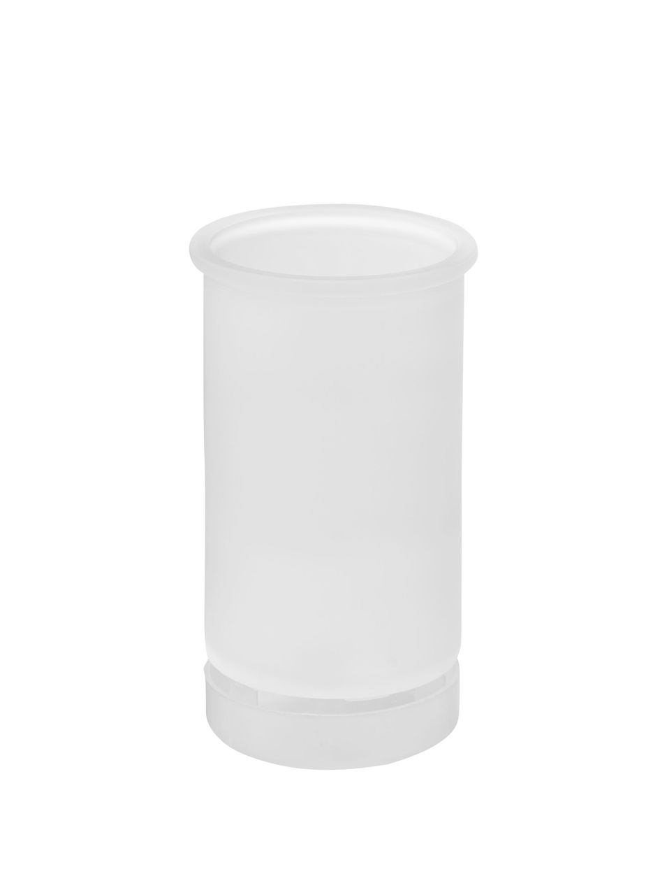 Weles AMARE Luxus Silikon WC-Bürste belüftet mit Wandhalterung Edelstahl/Glas, 37,5 x 11,5 x 9 cm