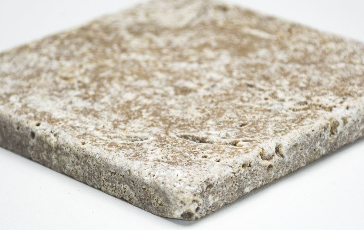 Mosani Bodenfliese Fliese Travertin Naturstein Noce walnuss braun Naturstein