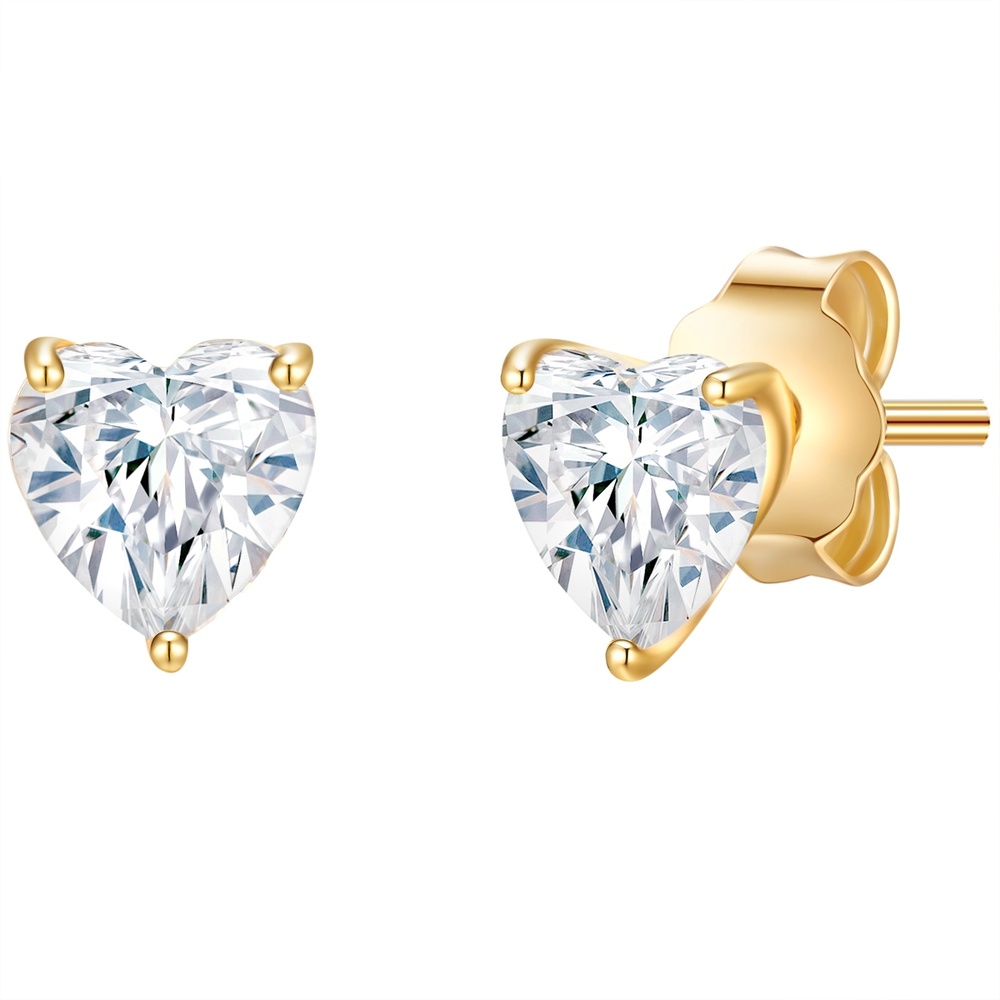 Trilani Boucles doreilles Argent sterling Oxyde de zirconium (CZ) en Or jaune Boucles d'oreilles