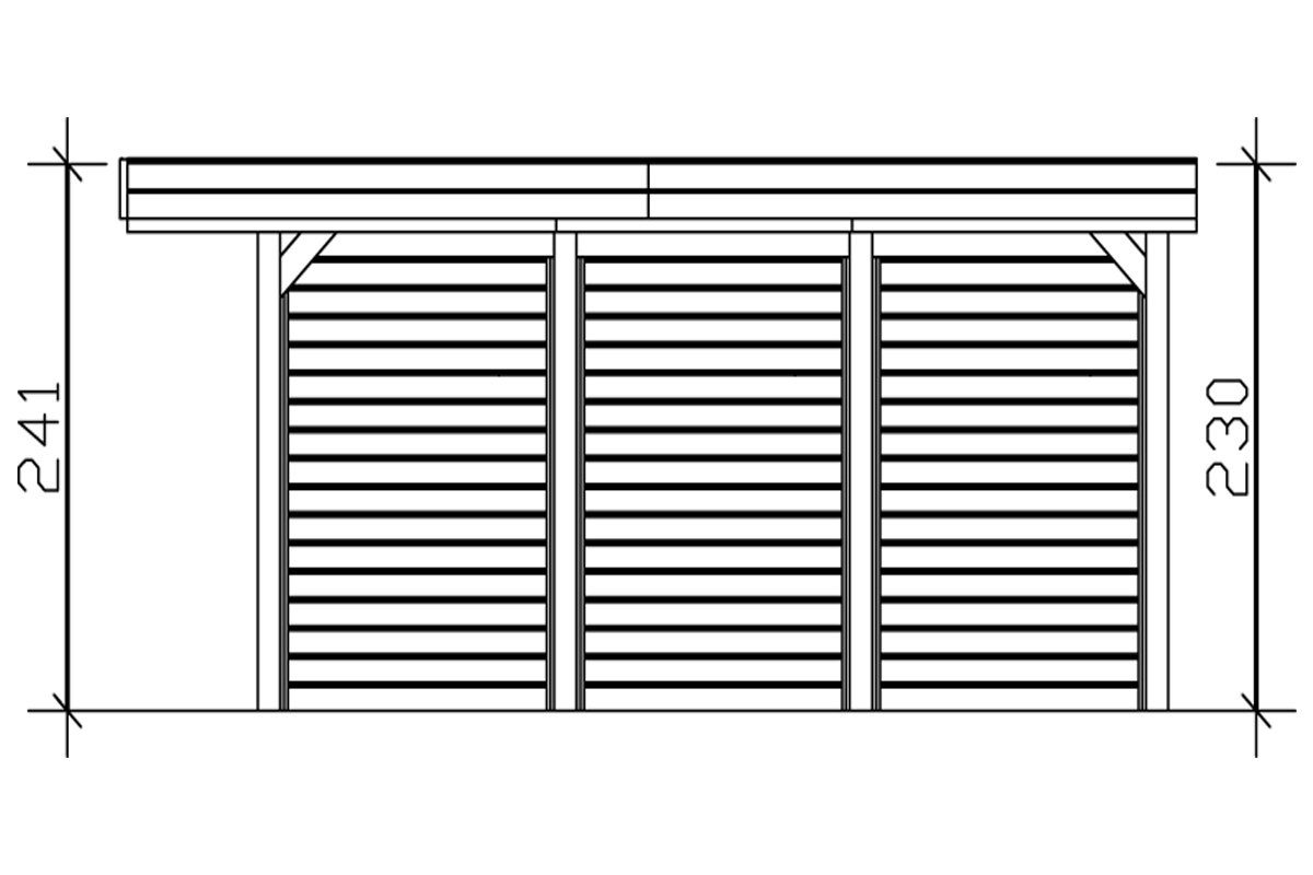 Skanholz Einzelcarport Friesland Set 1, BxT: 314x555 cm, 221 cm Einfahrtshöhe