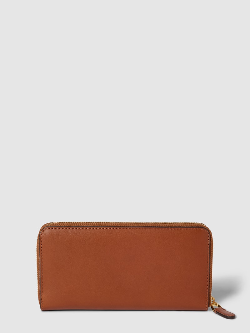 Portemonnaie mit Label-Applikation Modell 'LARGE' in cognac