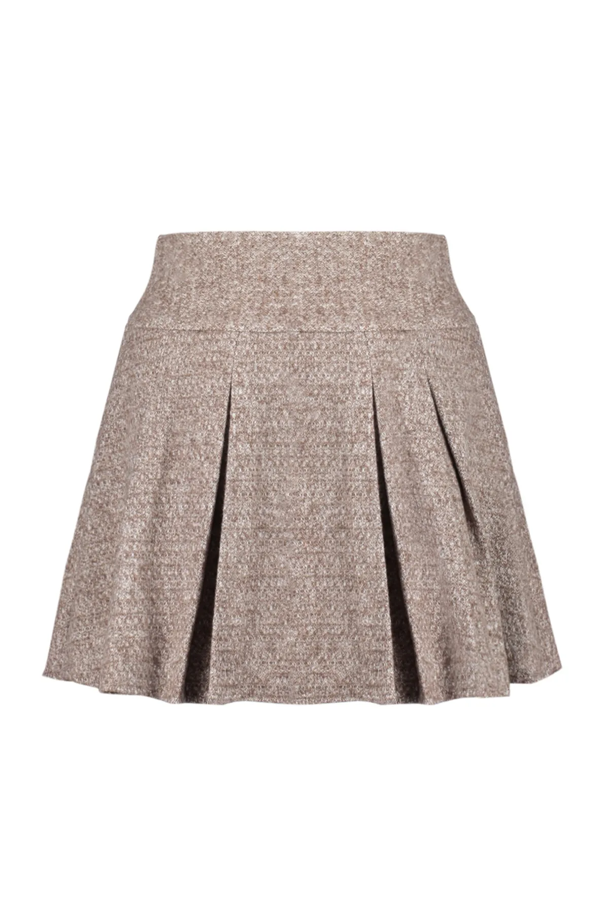 Trendyol Collection  Brauner Mini-Webrock mit Falten in Premiumqualität TWOAW24ET00259