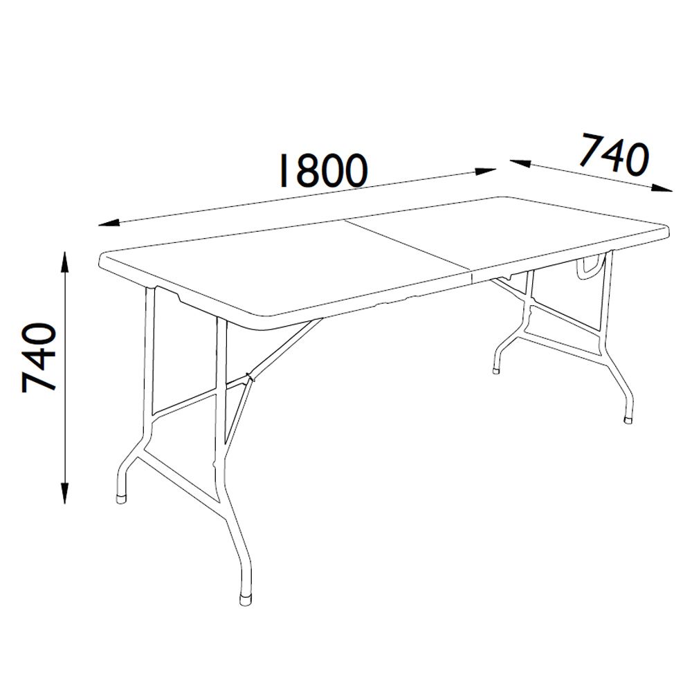 IVOL 180 x 74 cm Klappbarer Campingtisch