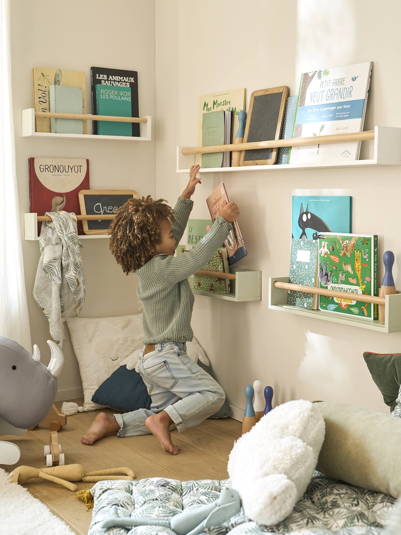 Vertbaudet 2er-Set Kinderzimmer Wandregale KONFETTI - rosa/natur