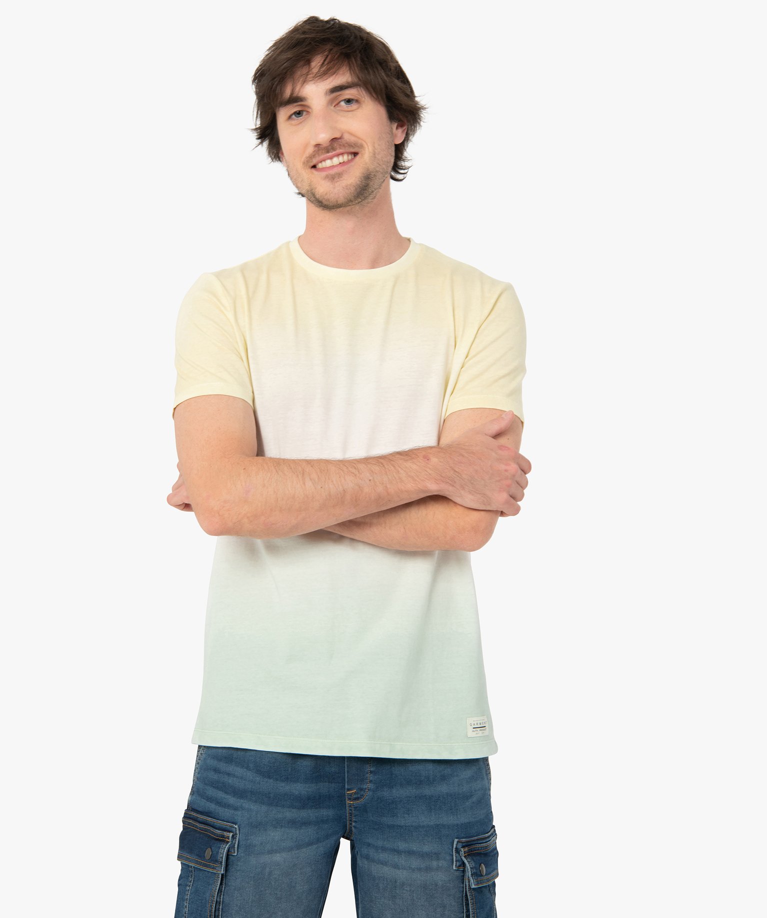 Tee-shirt homme coloris tie and dye jaune | GEMO