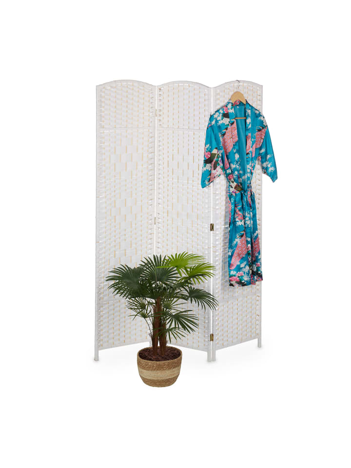 relaxdays Paravent in Weiß - (B)120 x (H)170 cm günstig kaufen onesize