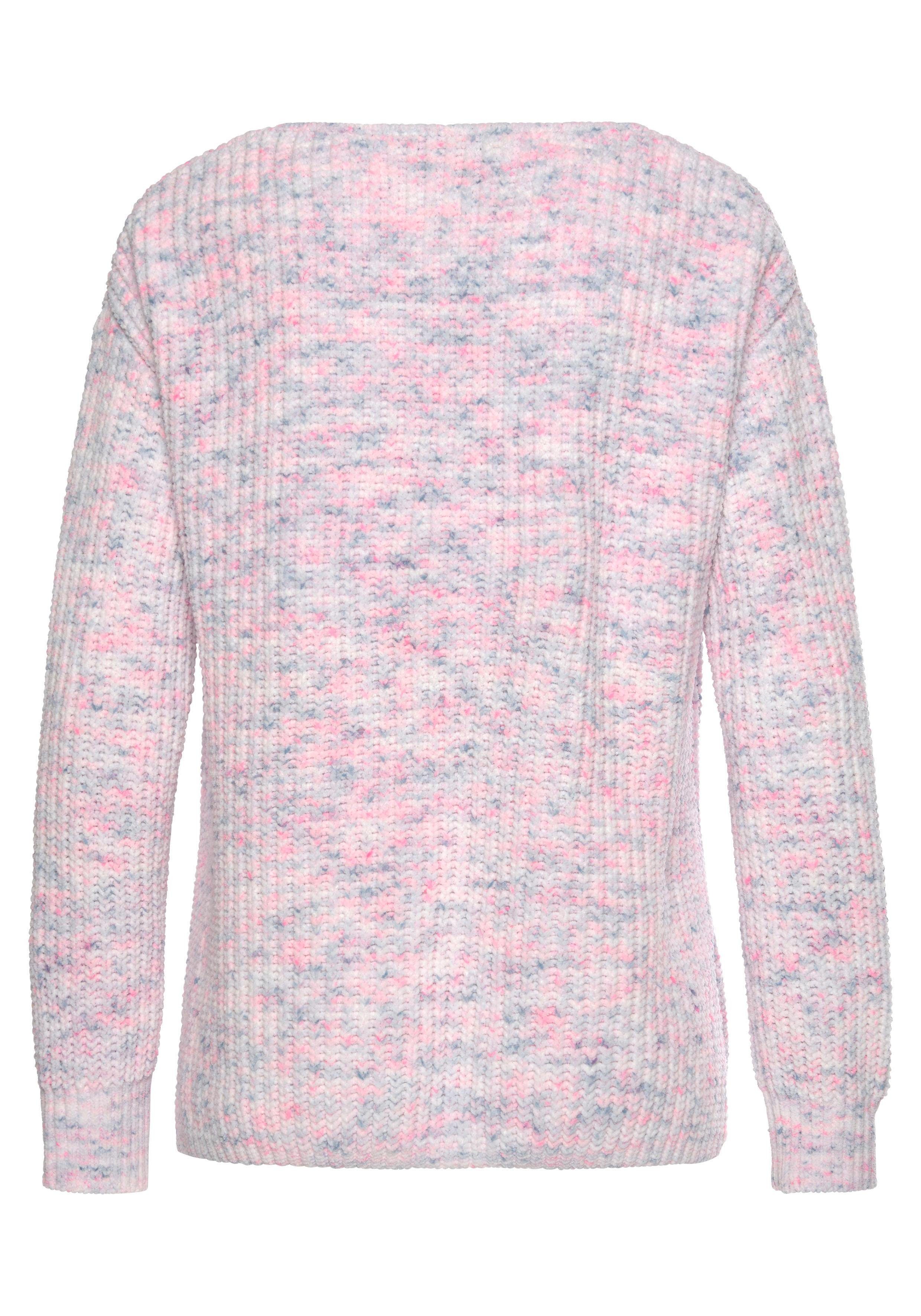Buffalo V-Ausschnitt-Pullover aus weichem Chenille