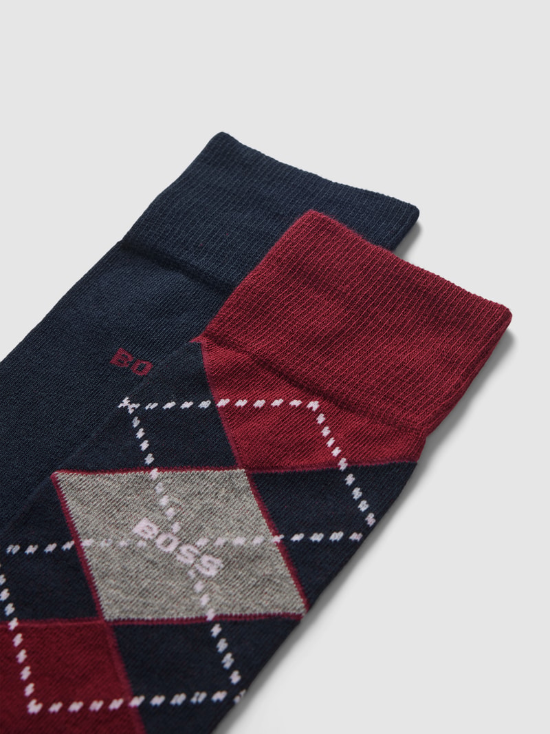 Socken mit Label-Detail im 2er-Pack in dunkelrot