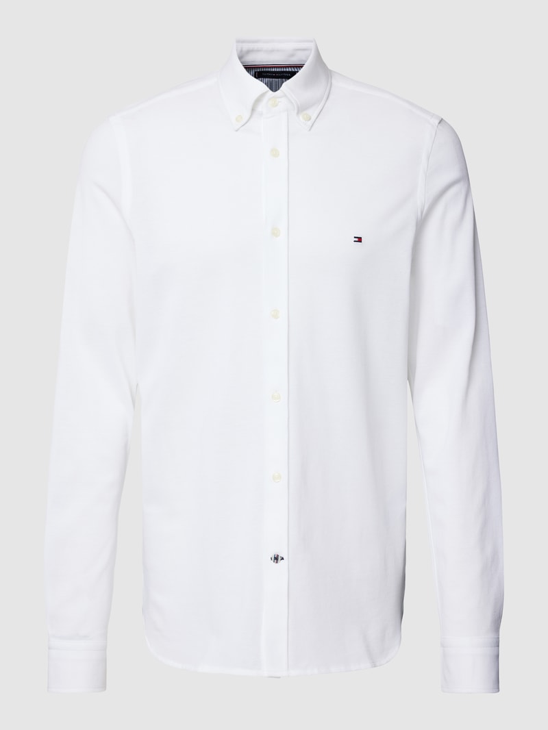 Freizeithemd mit Button-Down-Kragen in weiß