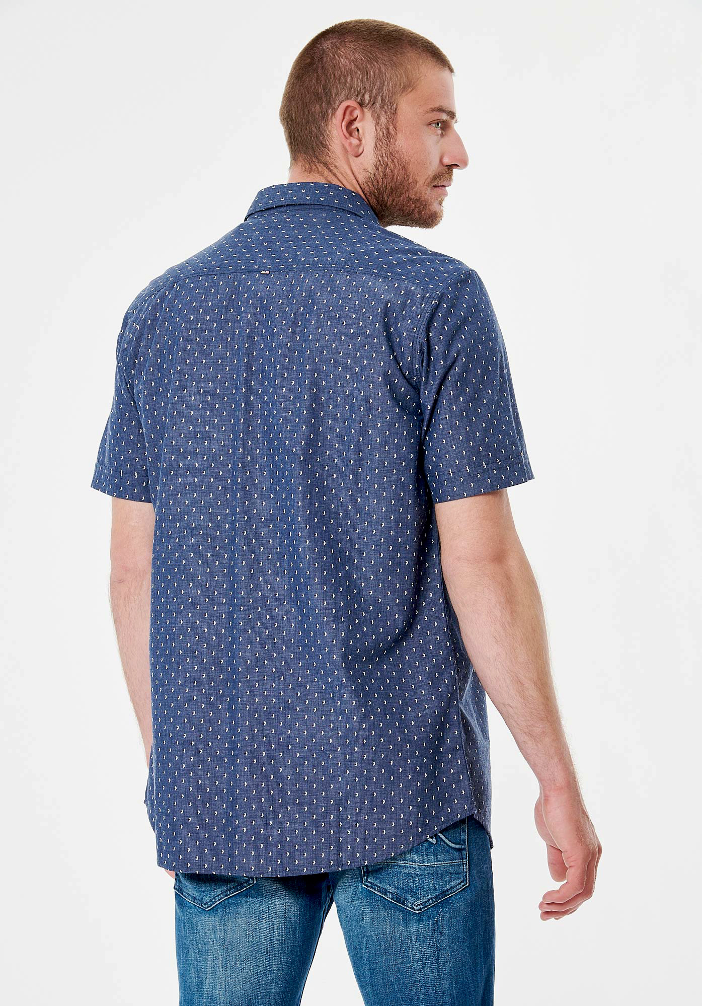CHARY  Chemise bleue homme 100% coton