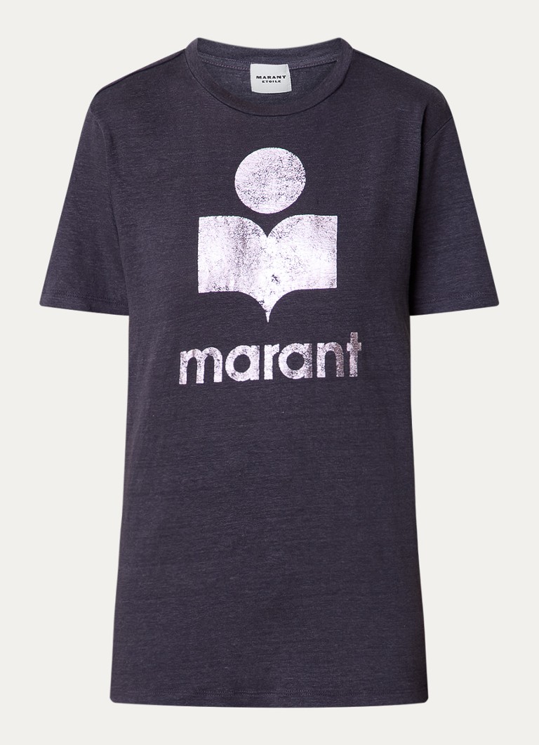 T-shirt in lino Isabel Marant Zewel con stampa logo