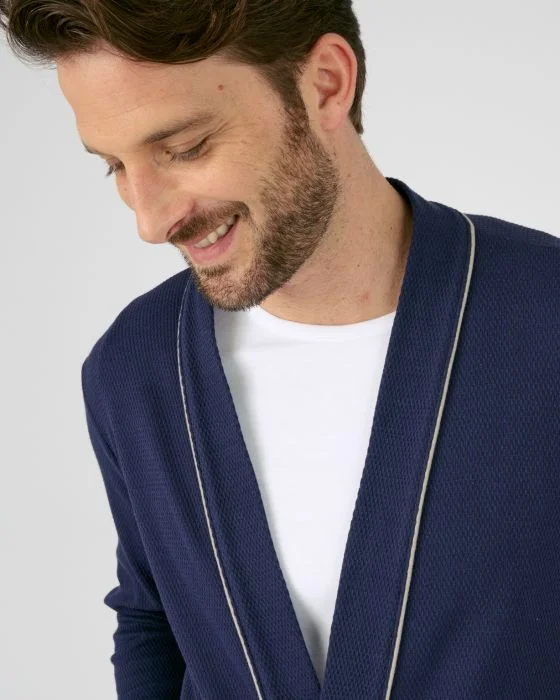Robe de chambre maille nid d'abeille