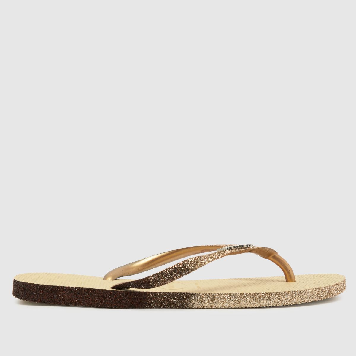 Havaianas – Guldfärgade, smala, glitteriga sandaler