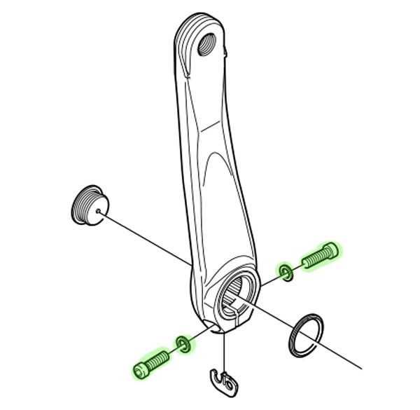 Shimano Klemmschraube mit Scheibe für Kurbelarm