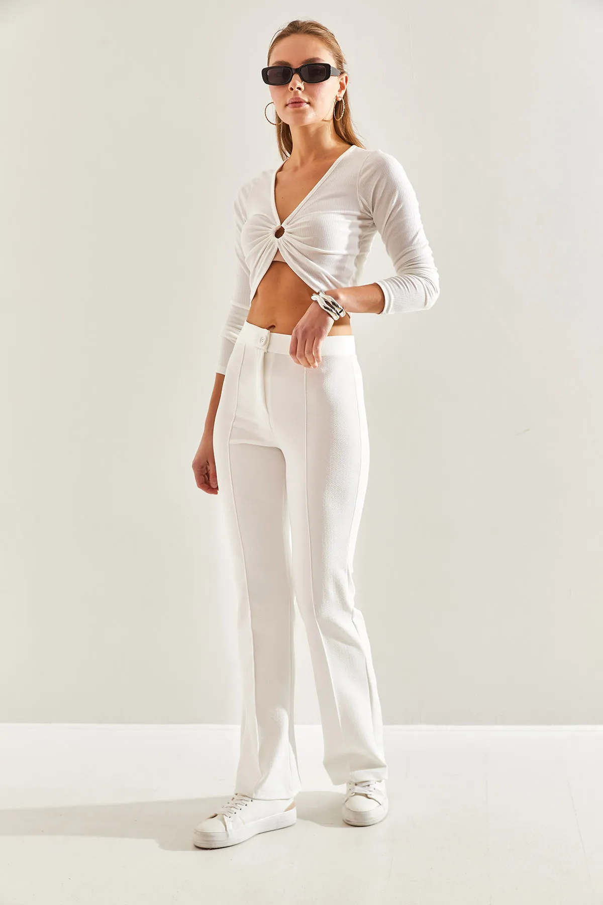 Bianco Lucci  Hose - Weiß - Straight