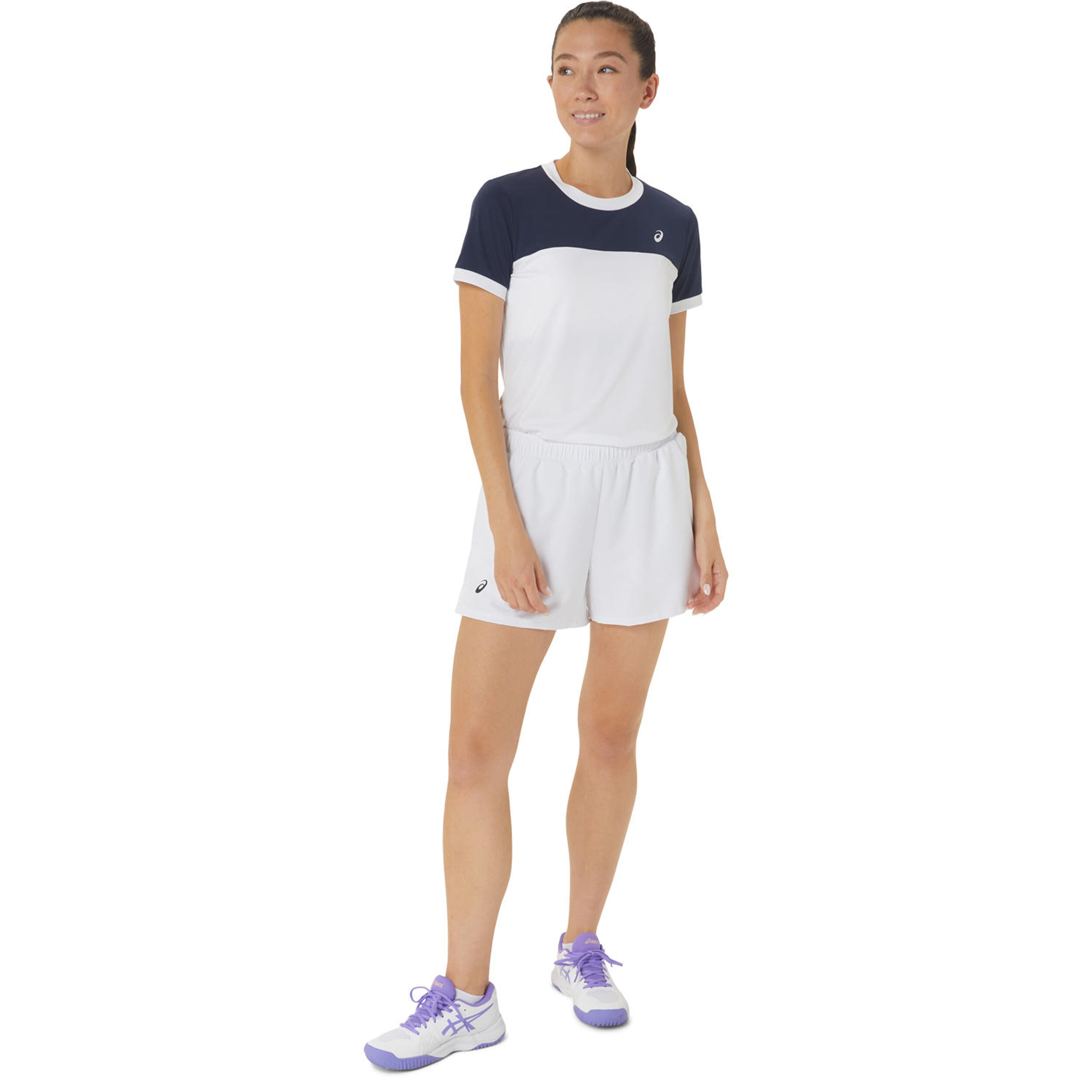 Court Shorts Damen - Weiß, Schwarz