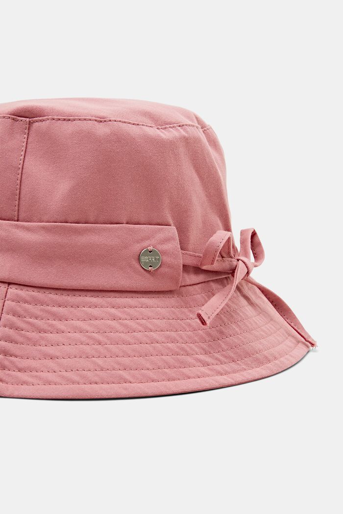 Bucket Hat aus Twill mit Bindeschleife