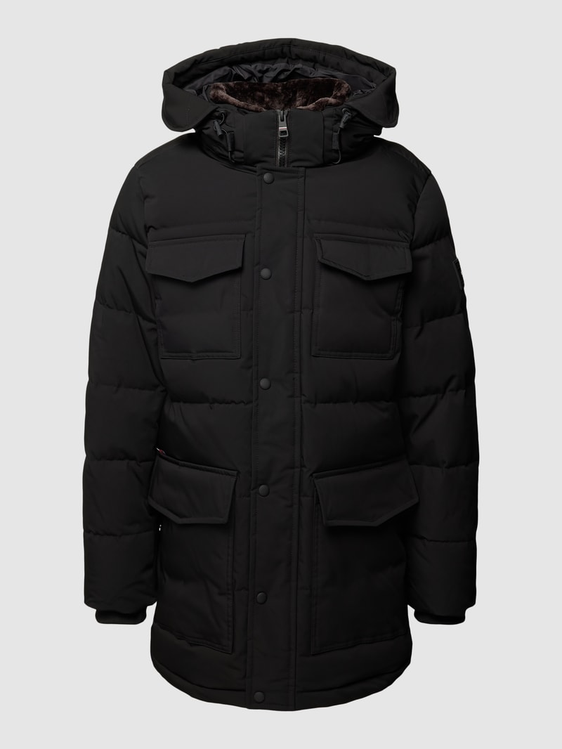 Parka mit Kapuze Modell 'ROCKIE UTILITY' in schwarz