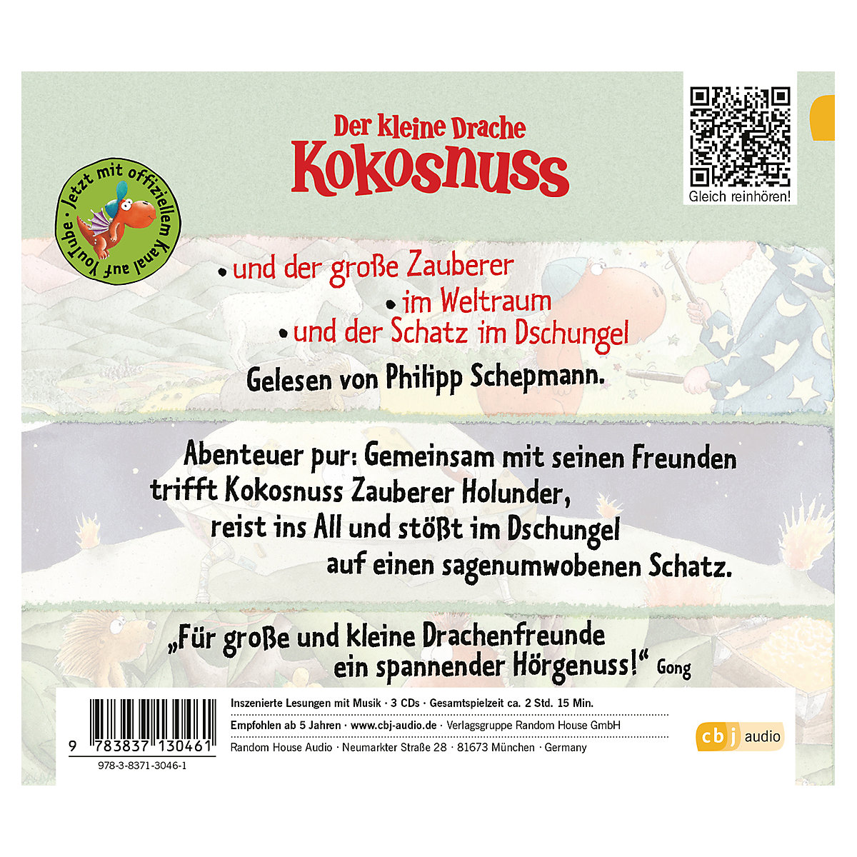 Der kleine Drache Kokosnuss in drei spannenden Abenteuern, 3 Audio-CDs