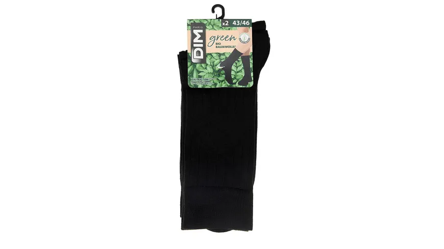 DIM Herren Socken aus Bio-Baumwolle Green 2er Pack noir