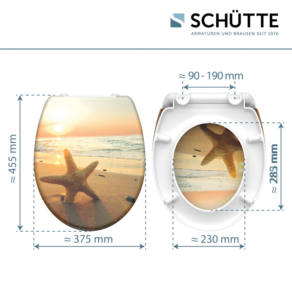 Schütte WC-Sitz SEA STAR Duroplast Motiv Strand