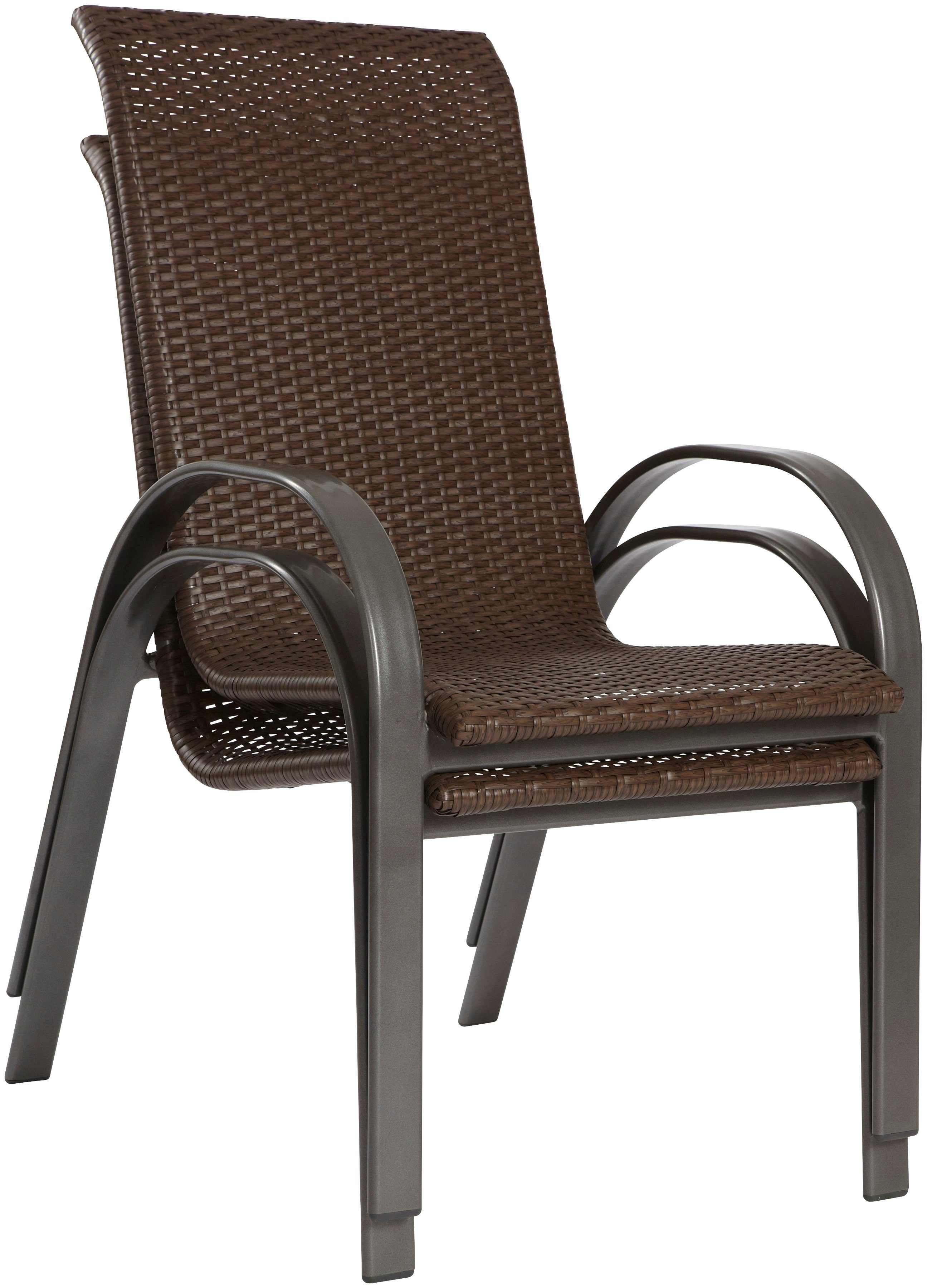 MERXX Gartensessel Côte d´Azur (Set, 2-St), 2er Set, Aluminium, stapelbar, braun