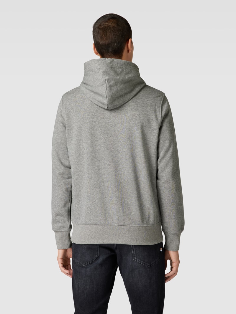 Sweatjacke mit Kapuze in mittelgrau meliert