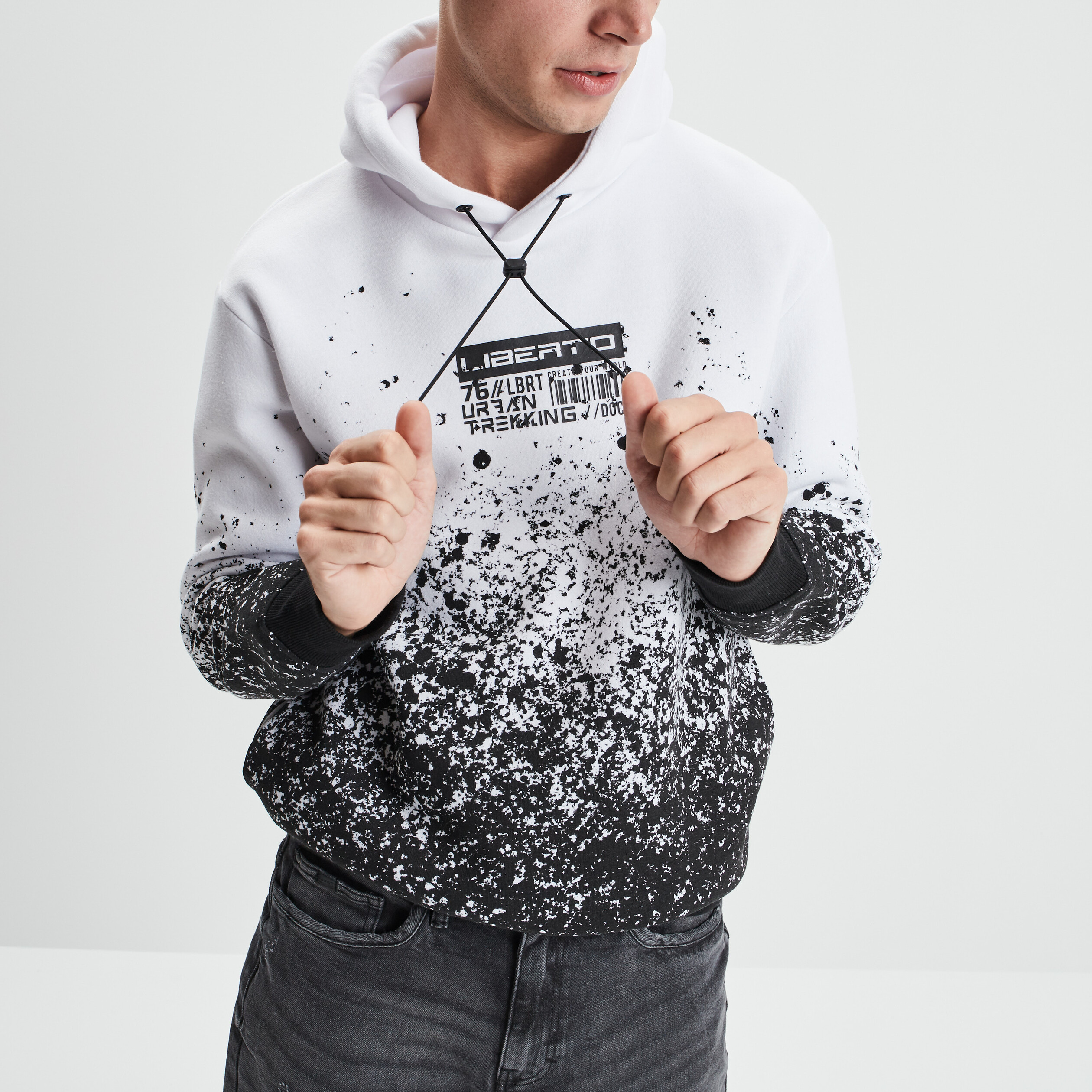 Sweat à capuche hoodie blanc homme | La Halle