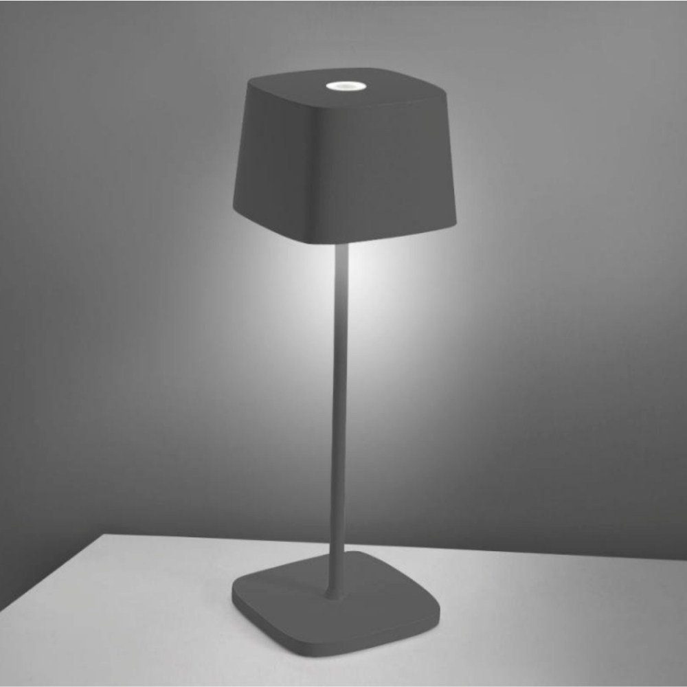 Zafferano LED Tischleuchte LED Akku Tischleuchte Ofelia Pro in Dunkelgrau 2,2W 150lm IP65 2200 -, keine Angabe, Leuchtmittel enthalten: Ja, fest verbaut, LED, warmweiss, Tischleuchte, Nachttischlampe, Tischlampe