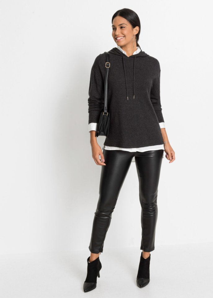 Longpullover mit Kapuze