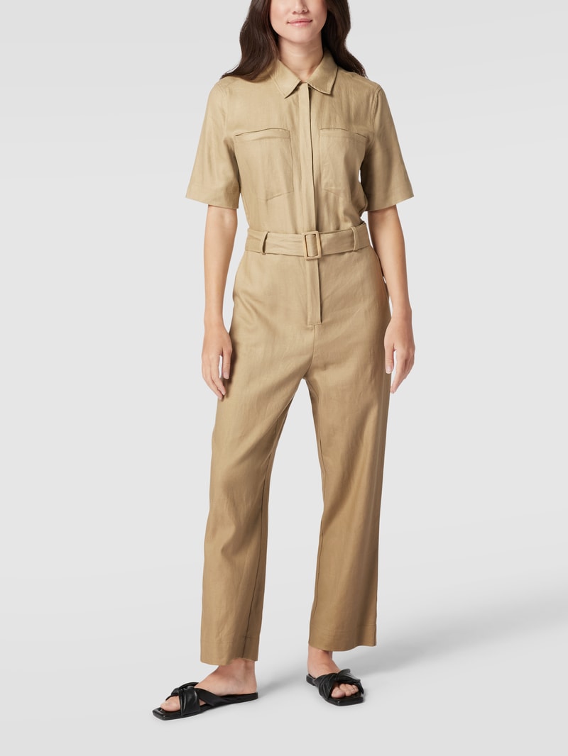 Jumpsuit mit Taillengürtel in sand