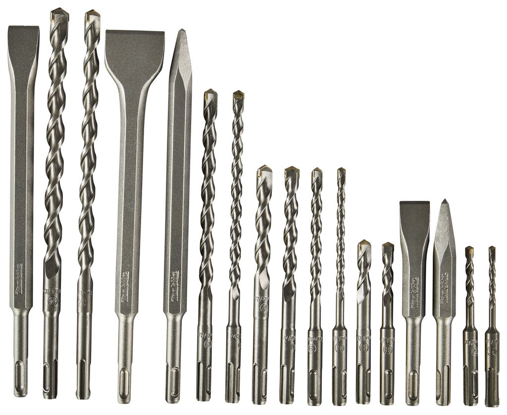 Makita Accessories D-54863 Kit burghiu/daltă SDS-Plus în cutie, 17 piese
