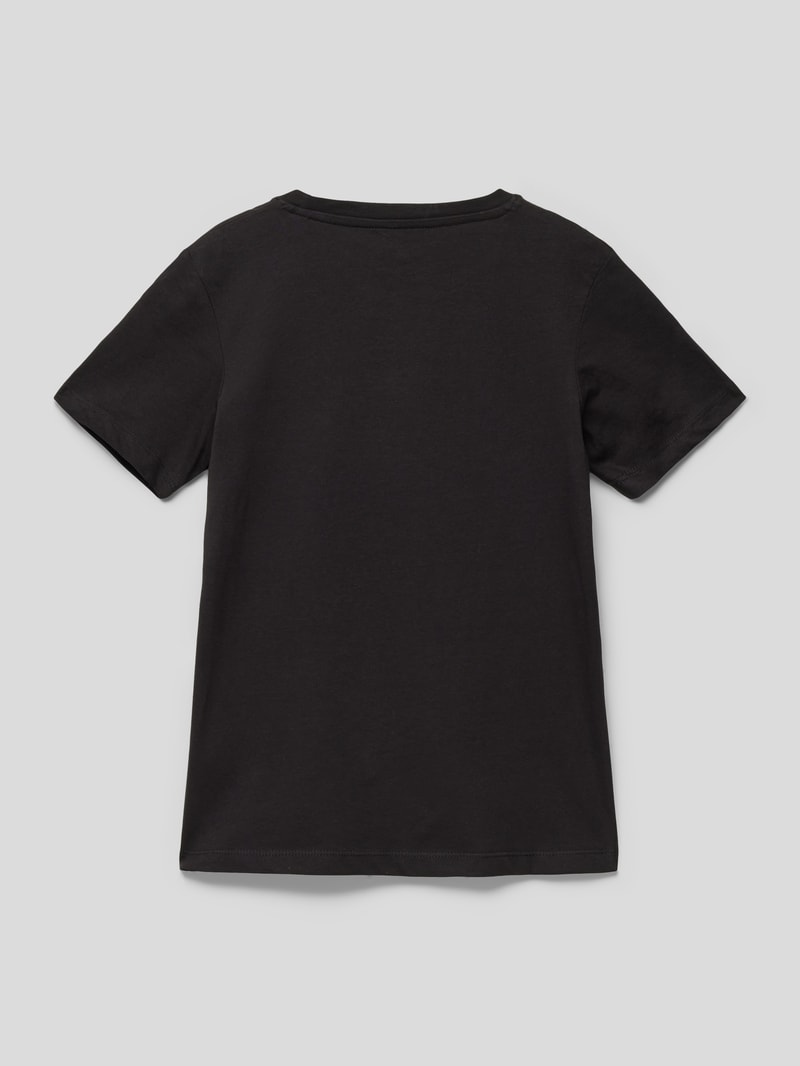 T-Shirt mit Label-Print in schwarz