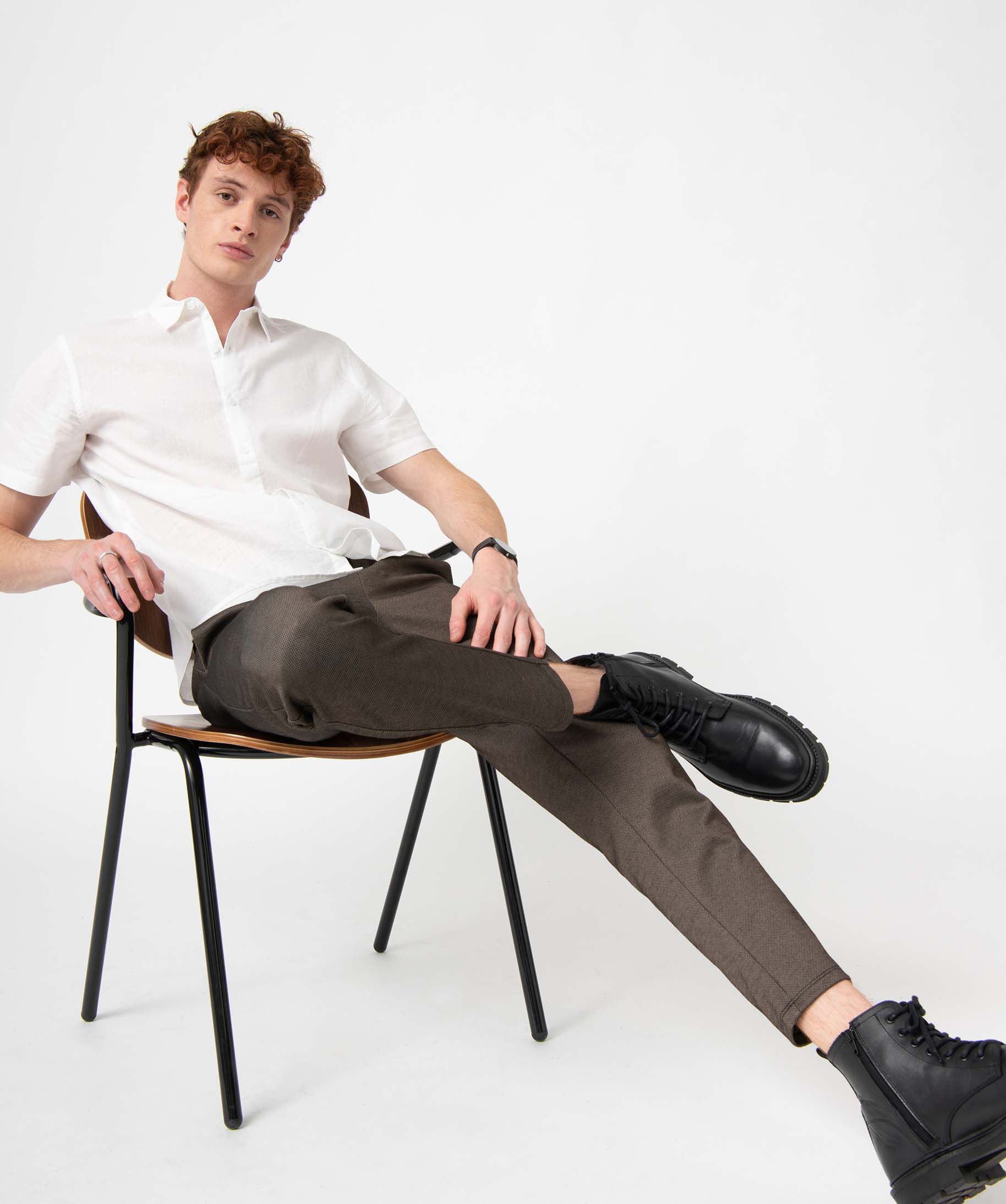 Pantalon homme en maille piquée beige fonce | GEMO