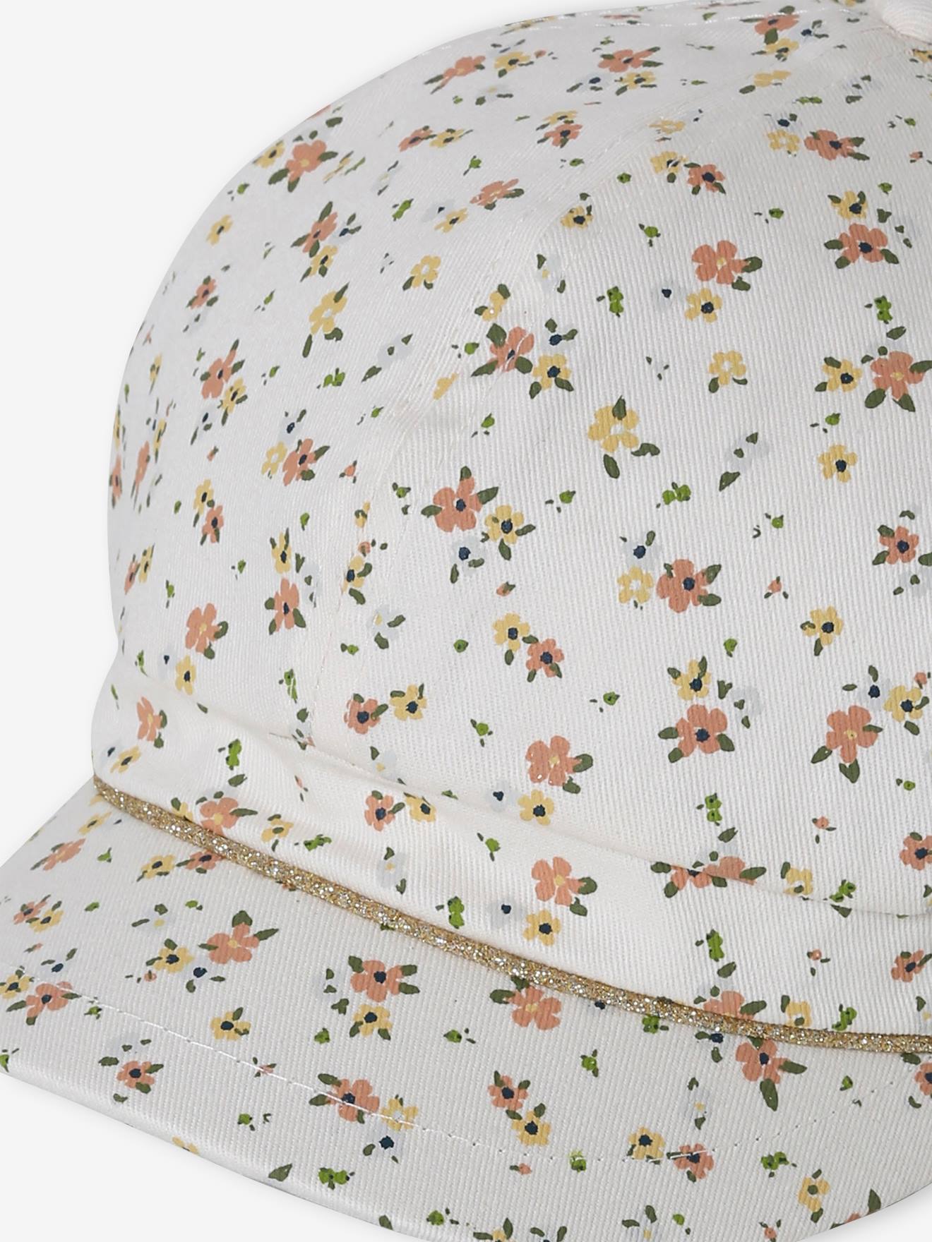 Casquette gavroche imprimée fille écru
