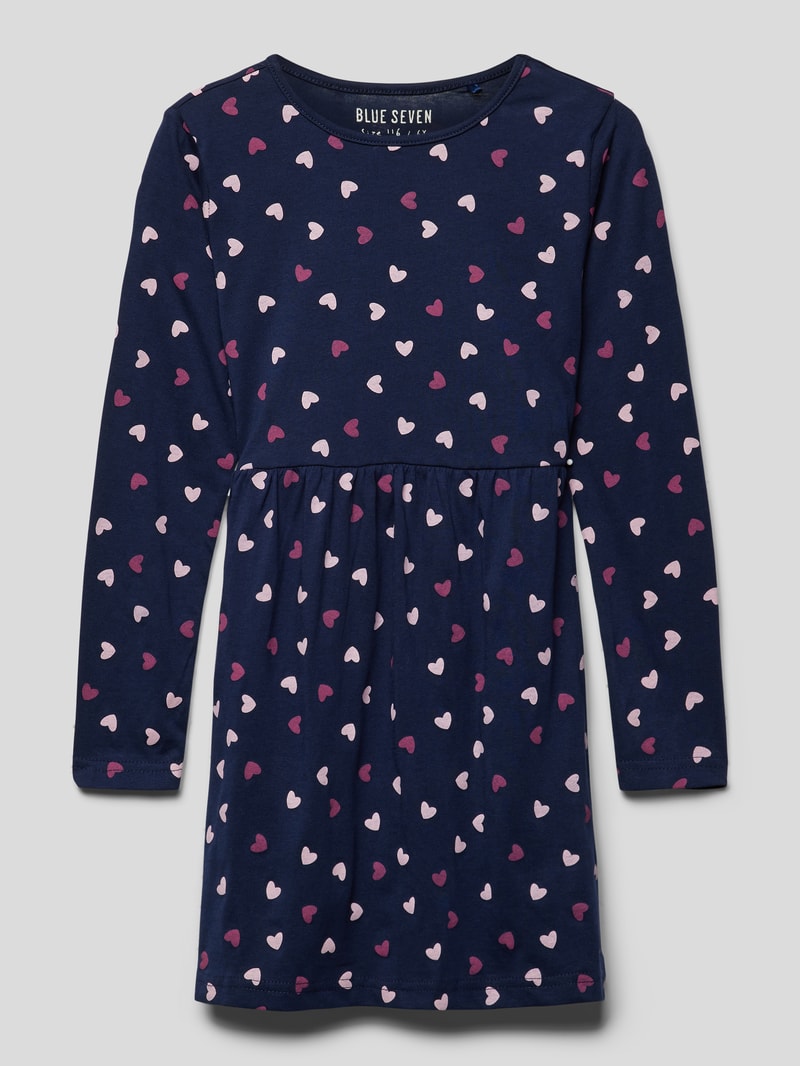Minikleid mit Allover-Muster in blau