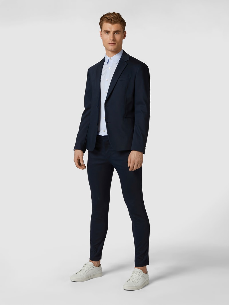 Slim Fit 2-Knopf-Sakko mit Stretch-Anteil Modell 'Hurley' in marineblau