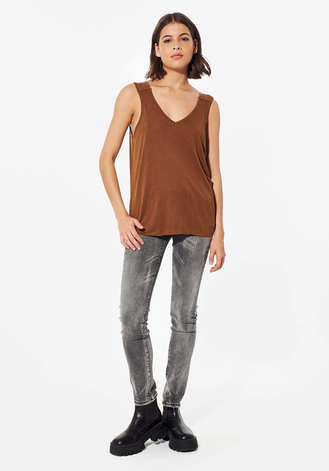 FROZ   Débardeur marron Femme
