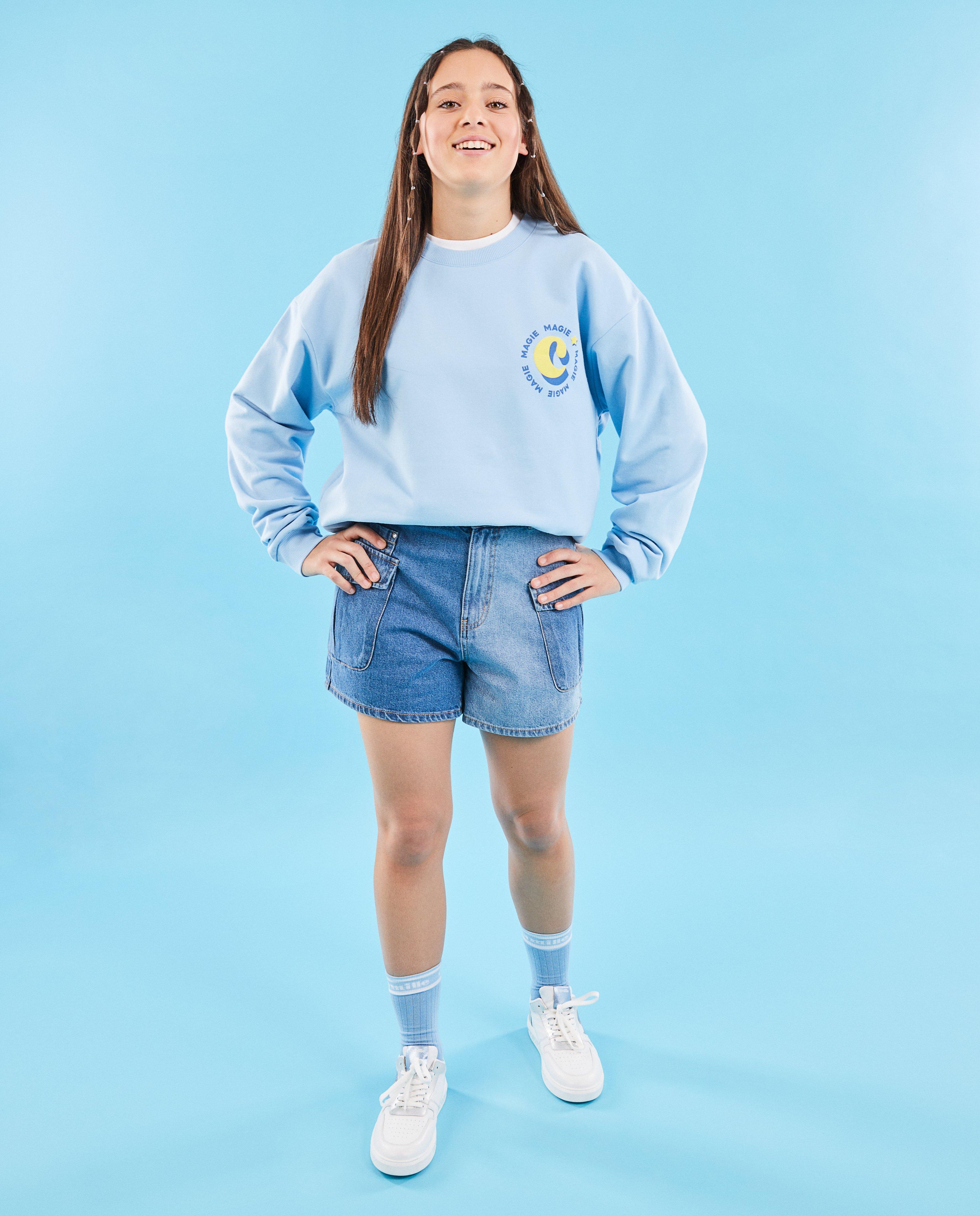 CAMILLE pulóver felirattal, XS-XL világoskék