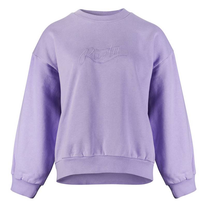 RUSTY RUSTY SCRIPT OVERSIZE CREW NECK FLEECE Rundhalspullover Damen