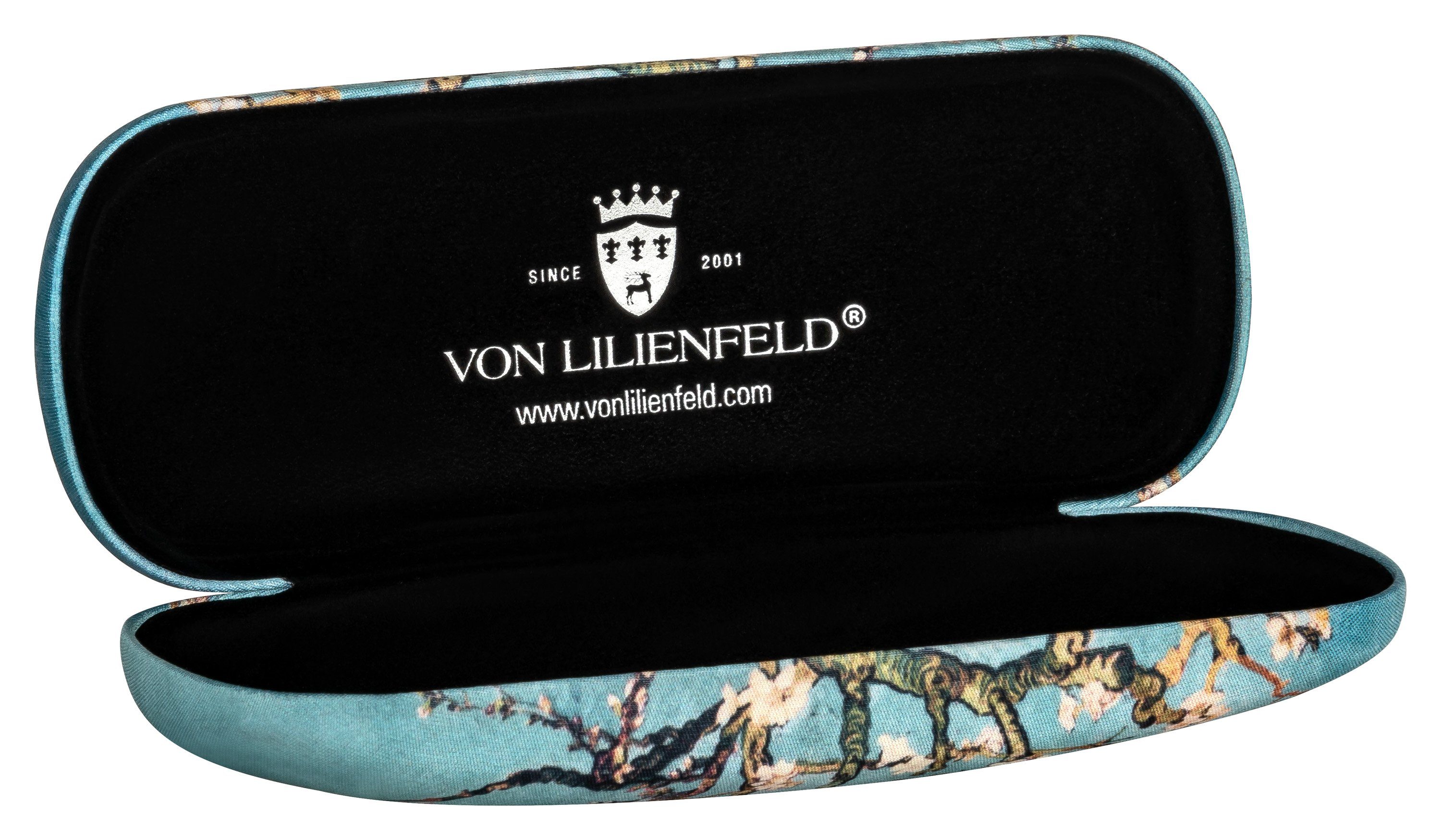 von Lilienfeld Brillenetui Brillenetui Vincent van Gogh Mandelblüte Kunst Motiv Brillenbox, stabiles mit Mikrofaser bezogenes Hardcase