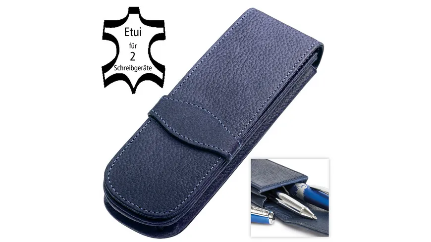 ONLINE Lederetui classic blue für 2 Stifte